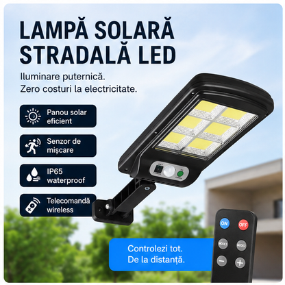 Lampa Solară Stradală LED cu Telecomandă
