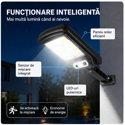 Lampa Solară Stradală LED cu Telecomandă