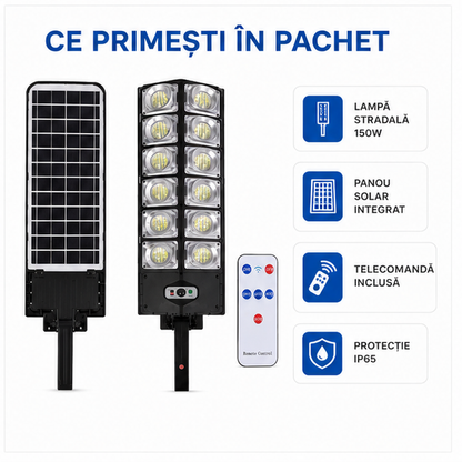 Lampa Stradala Solara Integrata cu Telecomanda 85 RON