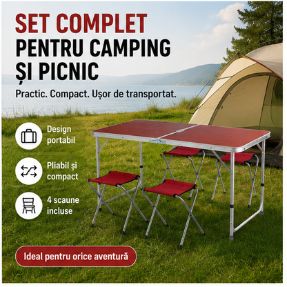 MASA CAMPING CU 4 SCAUNE