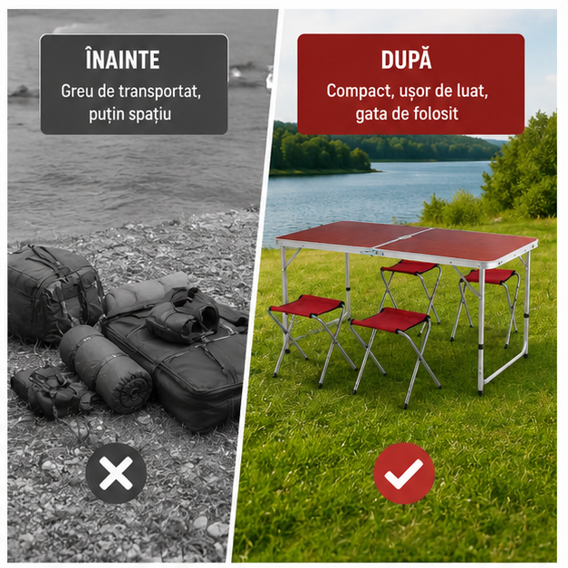 MASA CAMPING CU 4 SCAUNE