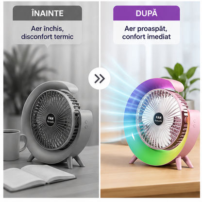 Mini Ventilator Portabil USB cu LED