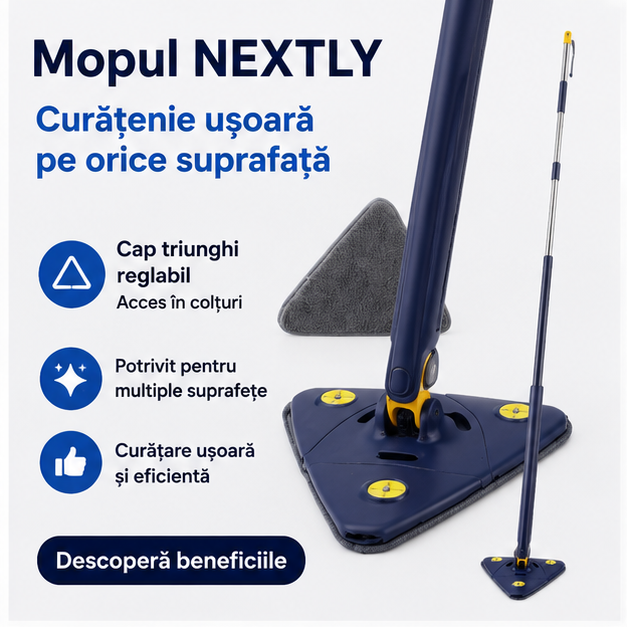 Mop cu Cap Triunghi Reglabil NEXTLY