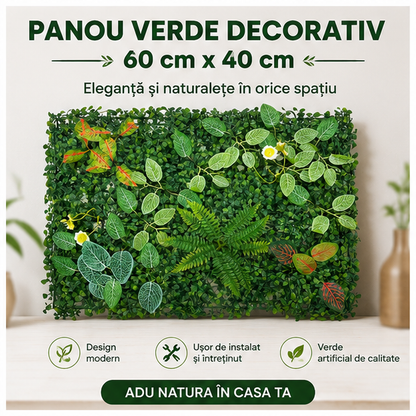 Panou verde decorativ 60cm x 40cm