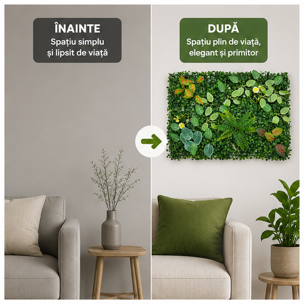Panou verde decorativ 60cm x 40cm