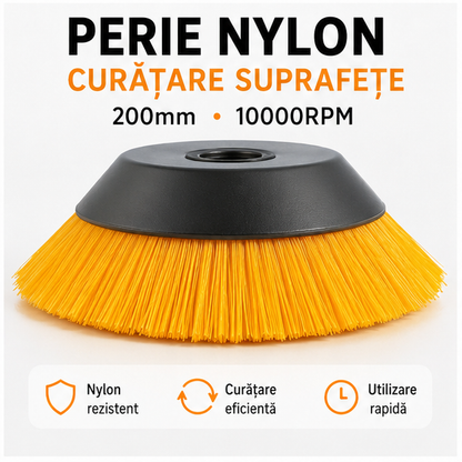 Perie Nylon Curatare Suprafete 200mm 10000rpm