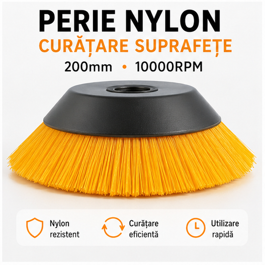 Perie Nylon Curatare Suprafete 200mm 10000rpm