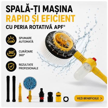 Perie Rotativă pentru Spălare Auto APF® - Mâner Lung 100cm