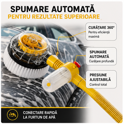 Perie Rotativă pentru Spălare Auto APF® - Mâner Lung 100cm
