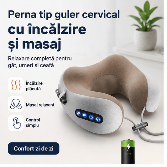 Perna tip guler cervical cu incalzire si masaj