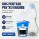 Pompa de dus de camping in aer liber cu afisaj digital+DUS de camping portabil electric, cu 6 accesorii