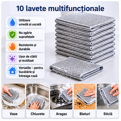 Set 10 lavete pentru vase, 20x20 cm