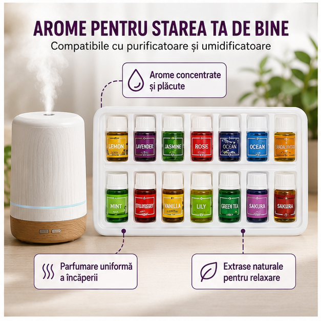 Set 12 Uleiuri Esentiale pentru Aromaterapie 3ml