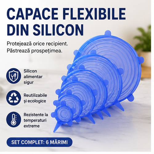 Set 6 Capace Flexibile Silicon Marimi Diferite