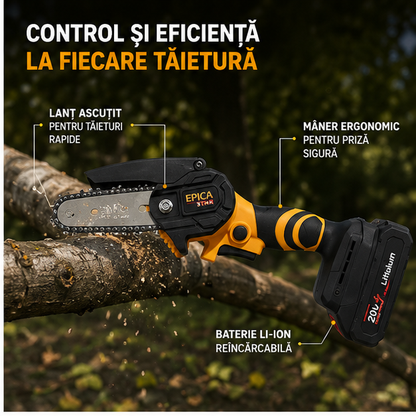 Mini ferăstrău electric cu lanț EPICA Star 20V