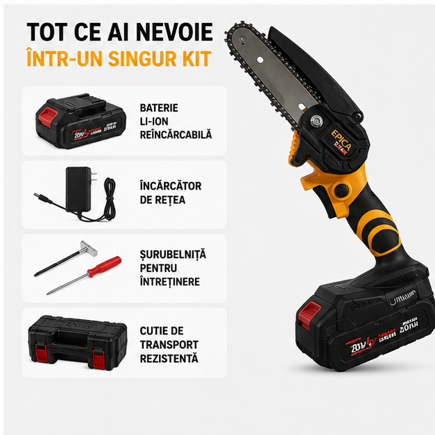 Mini ferăstrău electric cu lanț EPICA Star 20V