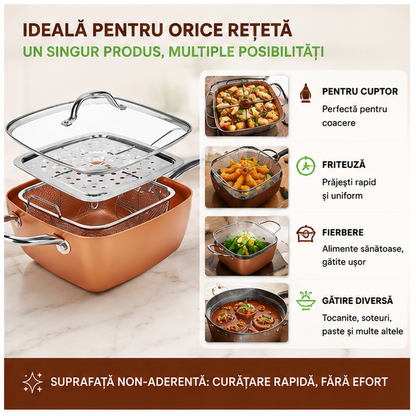 Set tigaie patrata non-aderenta
