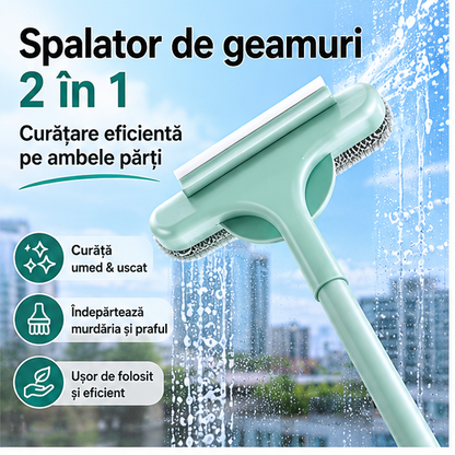 Spalator geamuri cu perie detașabilă 2 în 1