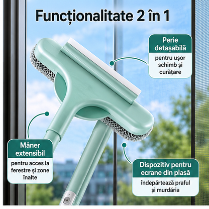 Spalator geamuri cu perie detașabilă 2 în 1