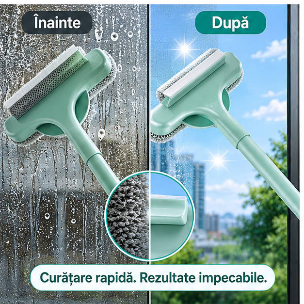 Spalator geamuri cu perie detașabilă 2 în 1
