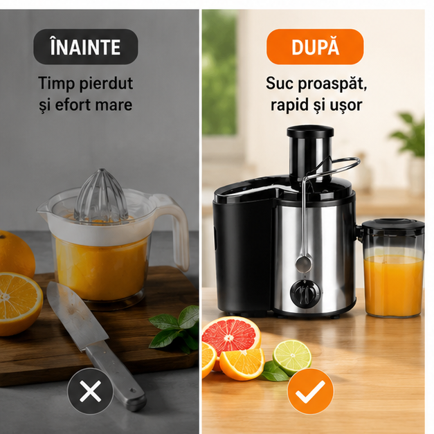 Storcator Electric 2 in 1 Fructe/Legume 800W cu 2 Recipiente