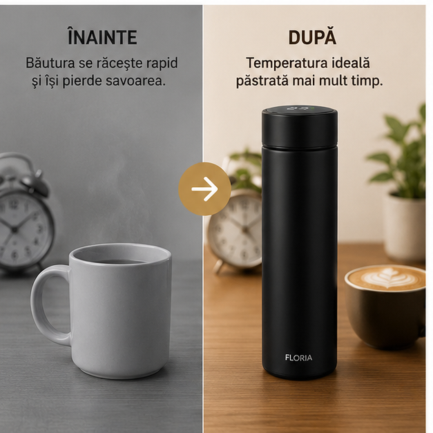Termos Digital Inox 500ml FLORIA ZLN 0804 Negru