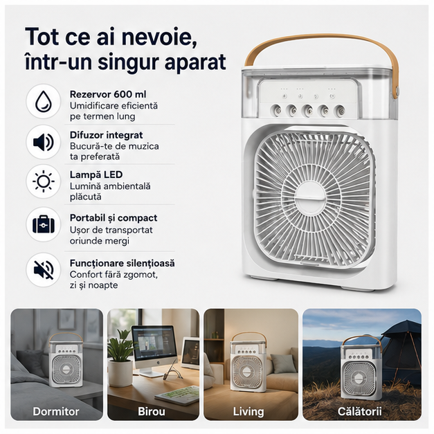 Ventilator 5 in 1 cu Umidificator VAPAir Chilla 600ml