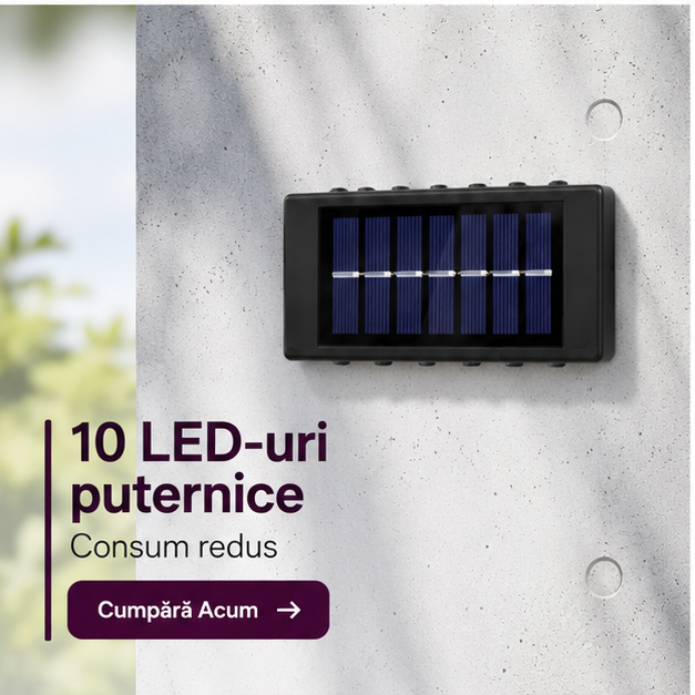SET 8 LAMPI BIDIRECTIONALE, 15CM, 10 LED-URI