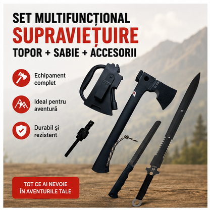 Set topor multifunctional si sabie de vanatoare