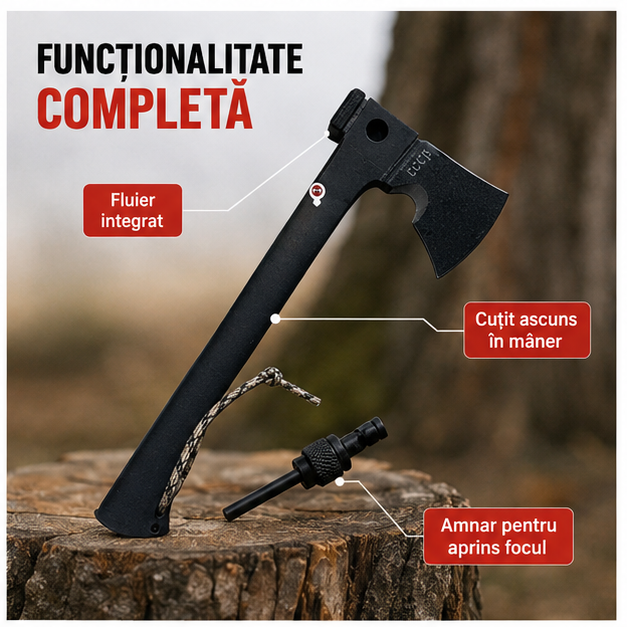 Set topor multifunctional si sabie de vanatoare