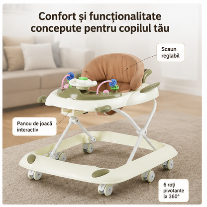 Premergator,6 luni+, scaun reglabil little bird bej 6 rotii