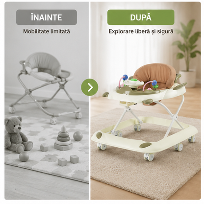 Premergator,6 luni+, scaun reglabil little bird bej 6 rotii