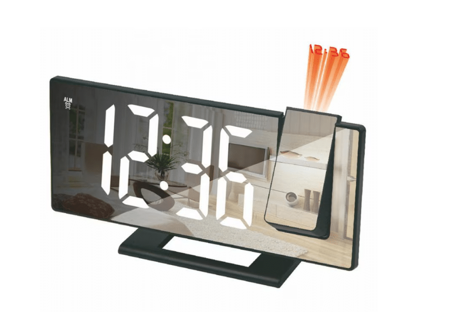 Ceas digital LED tip oglinda, alimentare cu baterii sau la r