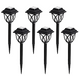 Set 6 lampi solare pentru gradina tip felinar negre