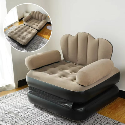 Fotoliu gonflabil 2in1, pliabil, multifunctional, potrivit pentru dormitor si living, usor de depozitat