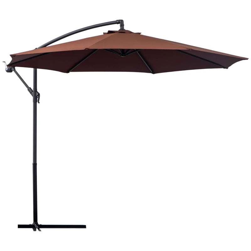 Umbrela Gradina Banana cu LED Solar, Brat Lateral, 420 cm