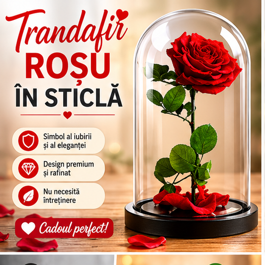 Trandafir Rosu In Sticla