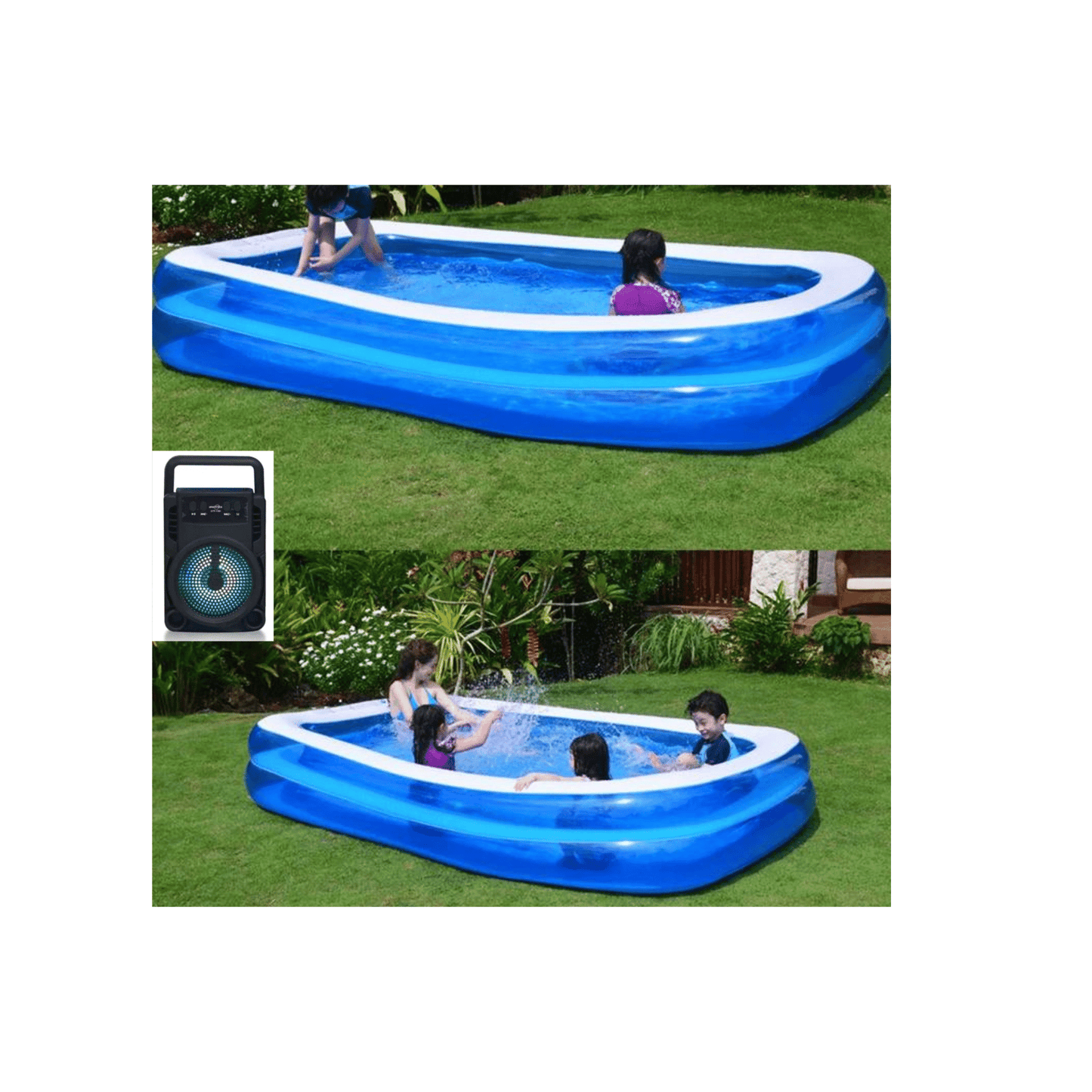 Pachet Piscina gonflabila 201x150x51cm + Boxa portabila CADO