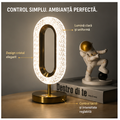 Veioza Ambientala Cristal, 3 Moduri Iluminare Cald/rece/neutru, Intensitate Reglabila Tactil