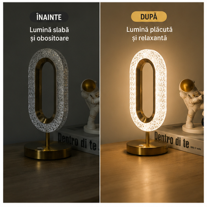 Veioza Ambientala Cristal, 3 Moduri Iluminare Cald/rece/neutru, Intensitate Reglabila Tactil