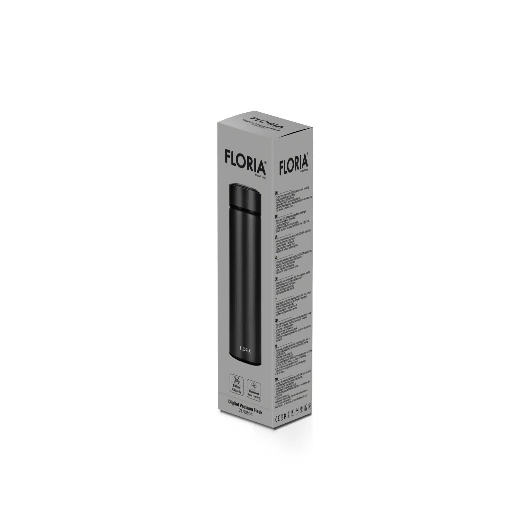 Termos Digital Inox 500ml FLORIA ZLN 0804 Negru