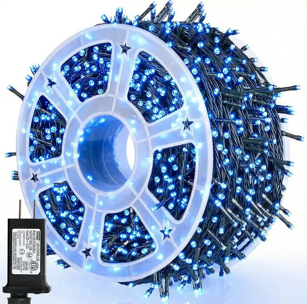 Instalatie De Craciun 1000 LEDURI, Tip Rola, Pentru Interior/Exterior, Lungime 100 m, 8 Moduri De Lumini