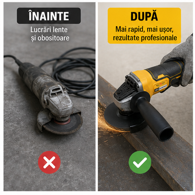 Polizor Unghiular (flex) cu 2 Acumulatori 98 V