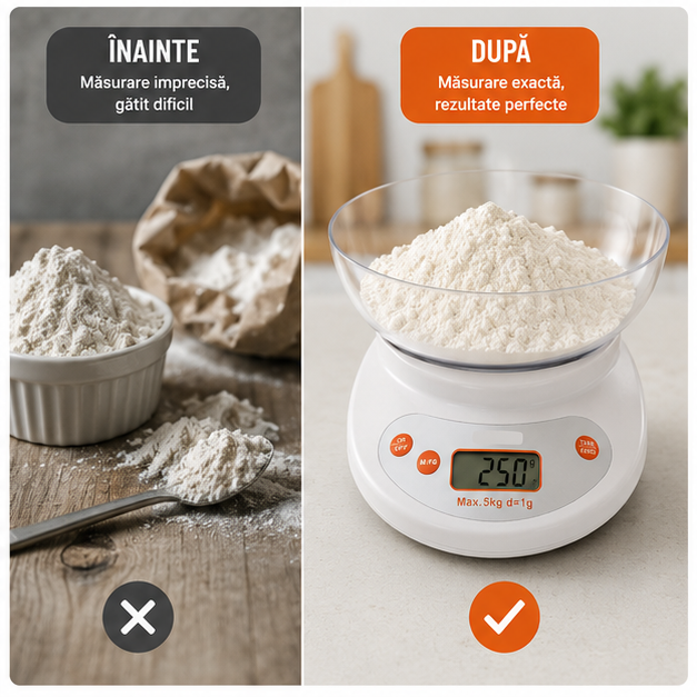 Cantar electronic de bucatarie cu bol de plastic sonashi 5kg