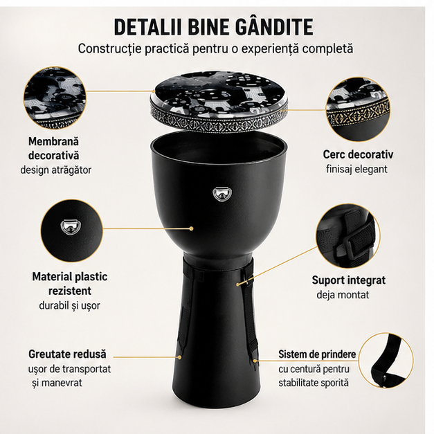 Darbuka tarabana Oriental Sounds, 40 cm, husa inclusa