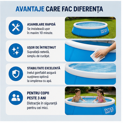 Piscina gonflabila pentru copii Easy Set 183 x 51 cm 886 litri