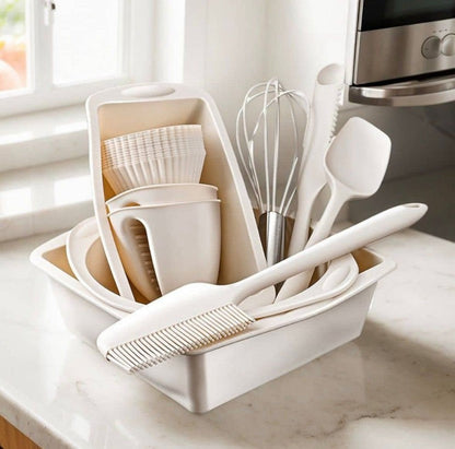 Set copt silicon profesional 22 piese, tavi si ustensile non stick, rezistent -40 grade C, 230 grade C