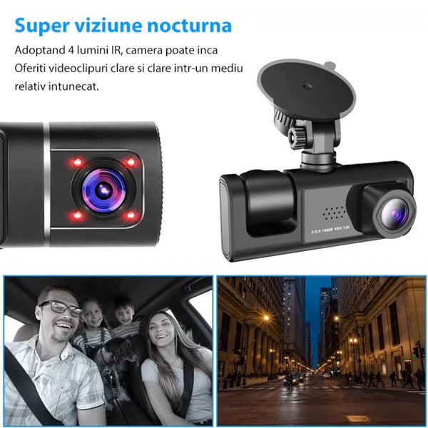 Cameră Auto de Bord  – Înregistrare 4K Ultra HD, Viziune Nocturnă și Monitorizare 24/7