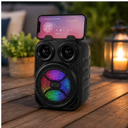 Boxă Portabilă cu Suport Telefon și Mâner