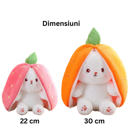 Iepuras din Plus Reversibil Happy Bunny 40 cm